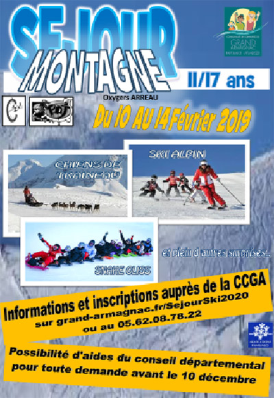 Affiche Séjour ski 2020 CCGA