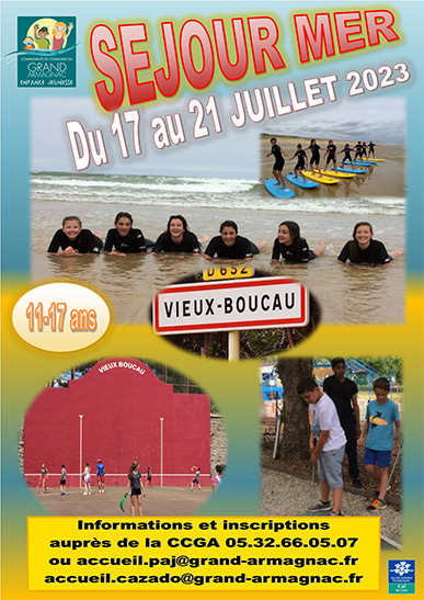 Affiche séjour Vieux Boucau 2023- CCGA